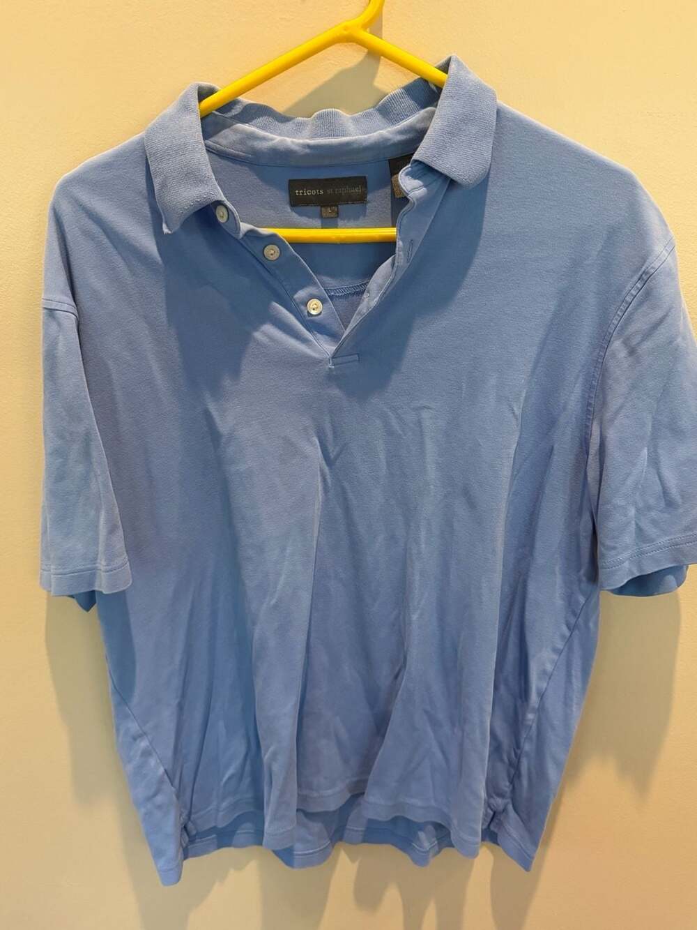 Tricots St Raphael Men's Blue Short Sleeve Polo Shirt Size L